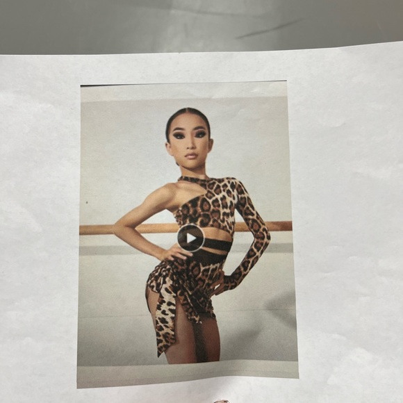 open lace back dress Leopard Print Asymmetrical Shoulder Dress Set